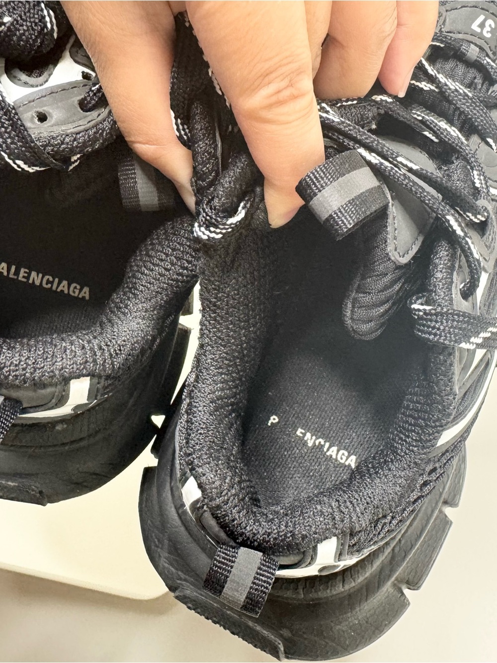 Balenciaga 3XL Sneaker Black/White Size 37 Unisex - Picture 10 of 12